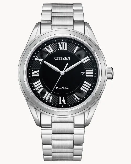 Citizen Arezzo Black Dial Stainless Steel Bracelet Watch AW1690-51E