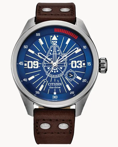 Citizen Han Solo Blue Dial Leather Strap Watch AW5009-03W