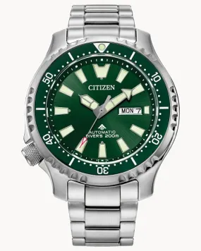 Citizen Promaster Dive Automatic Green Dial Stainless Steel Bracelet Watch NY0151-59X