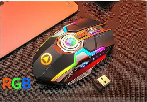 Color Wireless Gaming RGB Rechargeable Mute Button Mouse