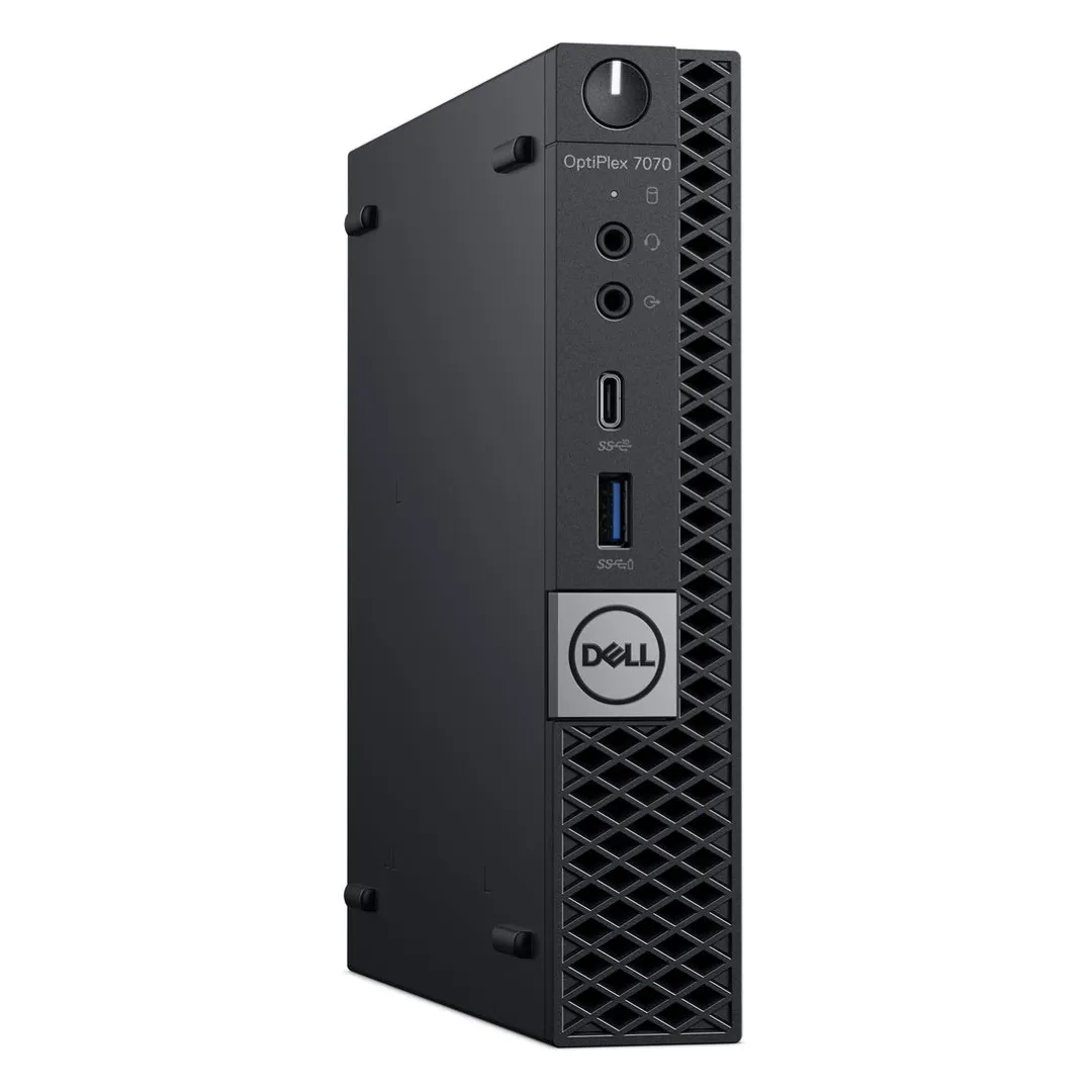 Dell OptiPlex 7070, Micro Desktop Bundled with 24" Monitor, Intel Core i7-9700T, 3.0GHz, 16GB RAM, 256GB SSD, Windows 10 Pro - Grade A Refurbished