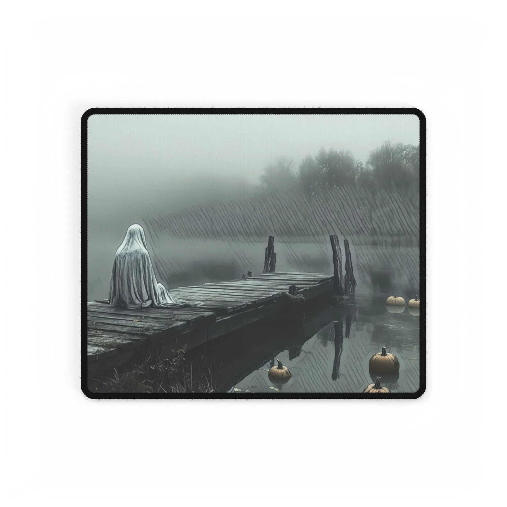 Desk Mats - Whispers of the Veiled Lake Halloween Artwork