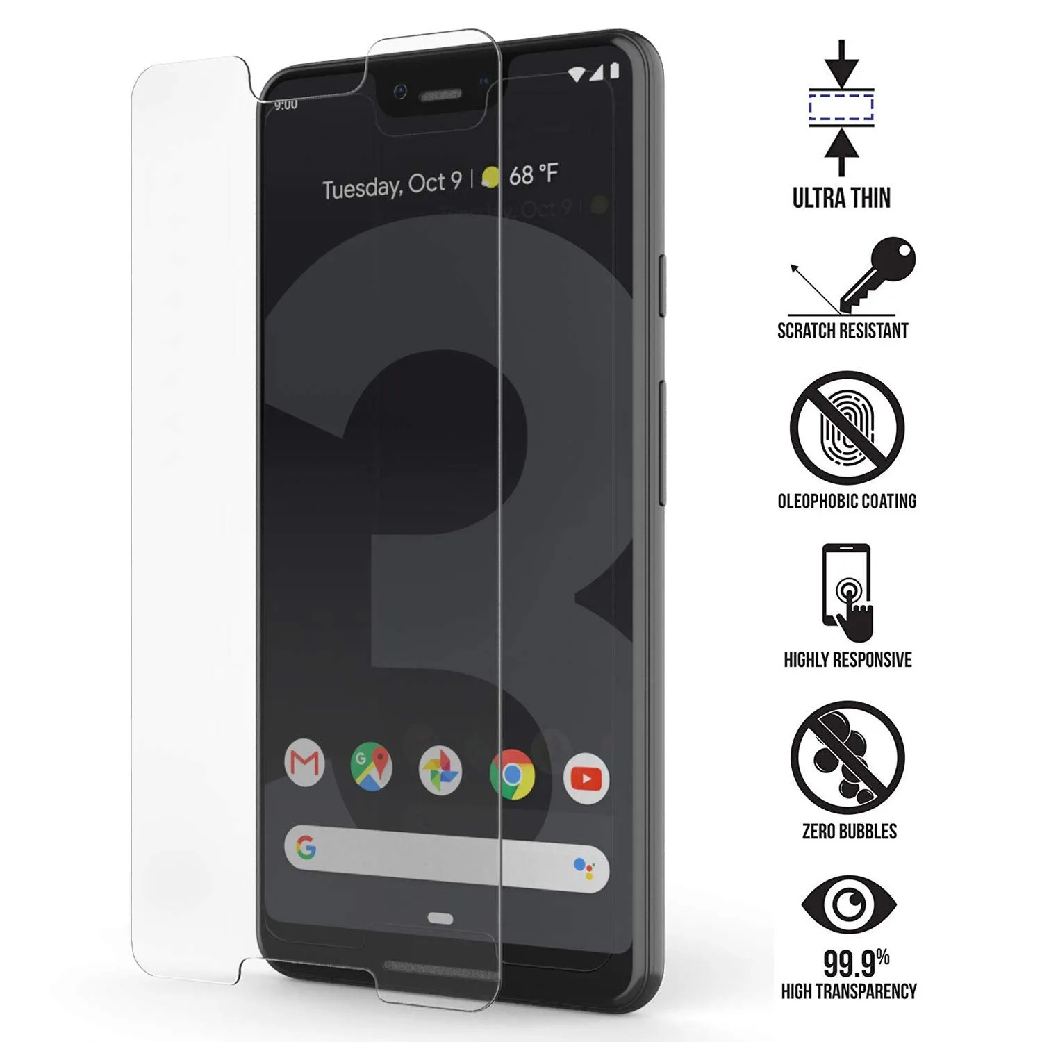 [Dome Glass] Google Pixel 3 Tempered Glass Screen Protector