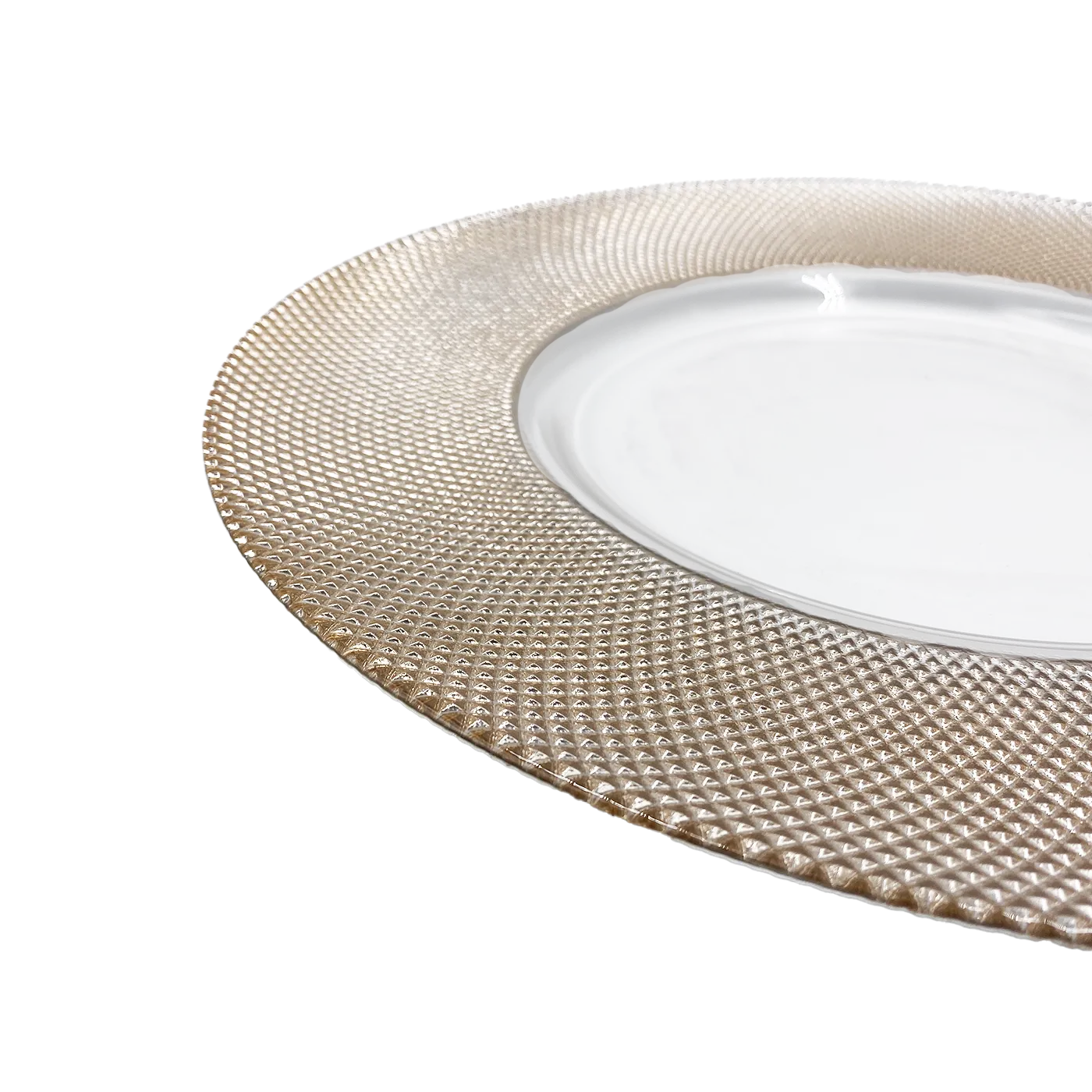 Dotted - Glass Charger Plate in Rose Gold (Item # 0027)