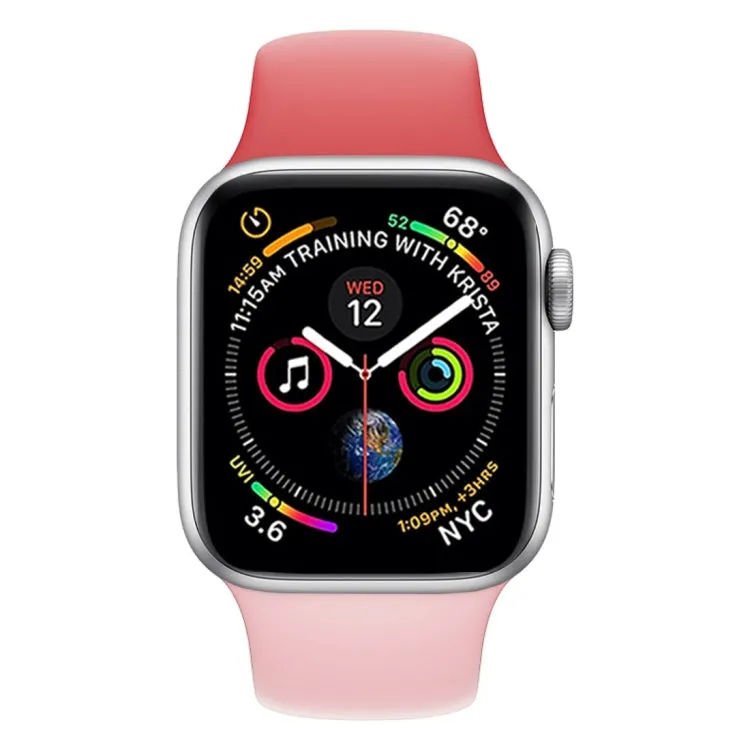 Double Colors Silicone Watch Band for Apple Watch Series 3 & 2 & 1 38mm (Rose Red Light Pink)