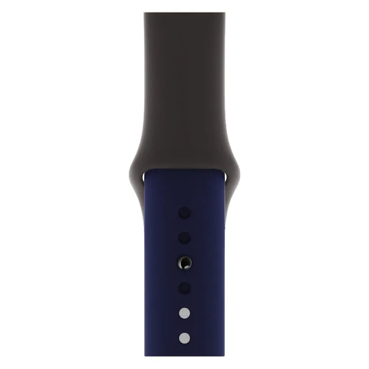 Double Colors Silicone Watch Band for Apple Watch Series 3 & 2 & 1 42mm (Dark Gray Blue)