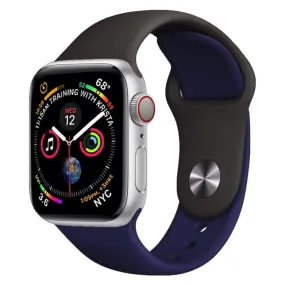 Double Colors Silicone Watch Band for Apple Watch Series 3 & 2 & 1 42mm (Dark Gray Blue)