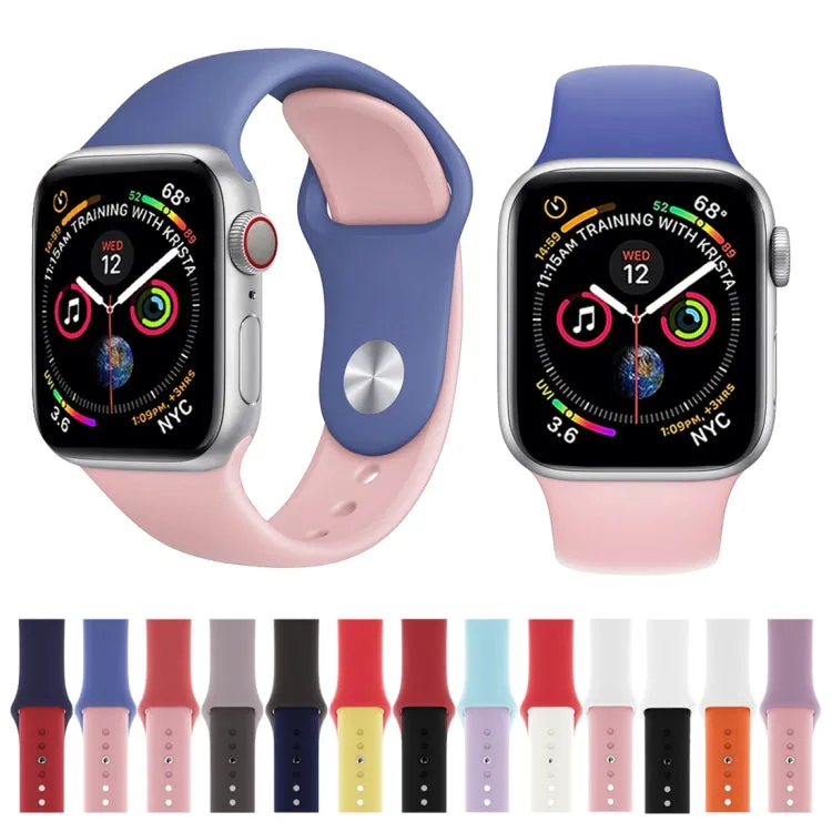 Double Colors Silicone Watch Band for Apple Watch Series 3 & 2 & 1 42mm (Light Blue Light Pink)