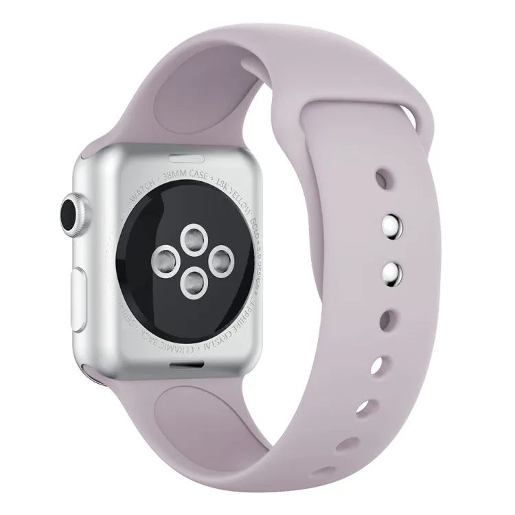 Double Rivets Silicone Watch Band for Apple Watch Series 3 & 2 & 1 38mm(Light Purple)