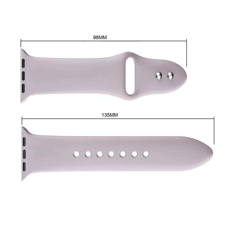 Double Rivets Silicone Watch Band for Apple Watch Series 3 & 2 & 1 38mm(Light Purple)