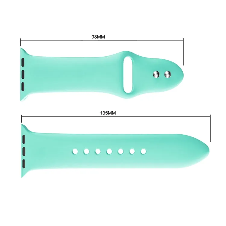 Double Rivets Silicone Watch Band for Apple Watch Series 3 & 2 & 1 38mm(Mint Green)