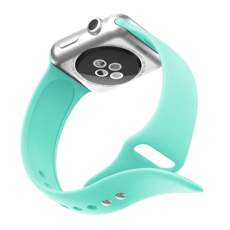 Double Rivets Silicone Watch Band for Apple Watch Series 3 & 2 & 1 38mm(Mint Green)