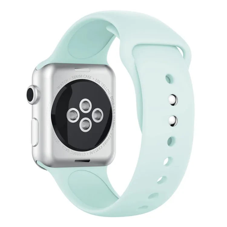 Double Rivets Silicone Watch Band for Apple Watch Series 3 & 2 & 1 38mm(Turquoise)