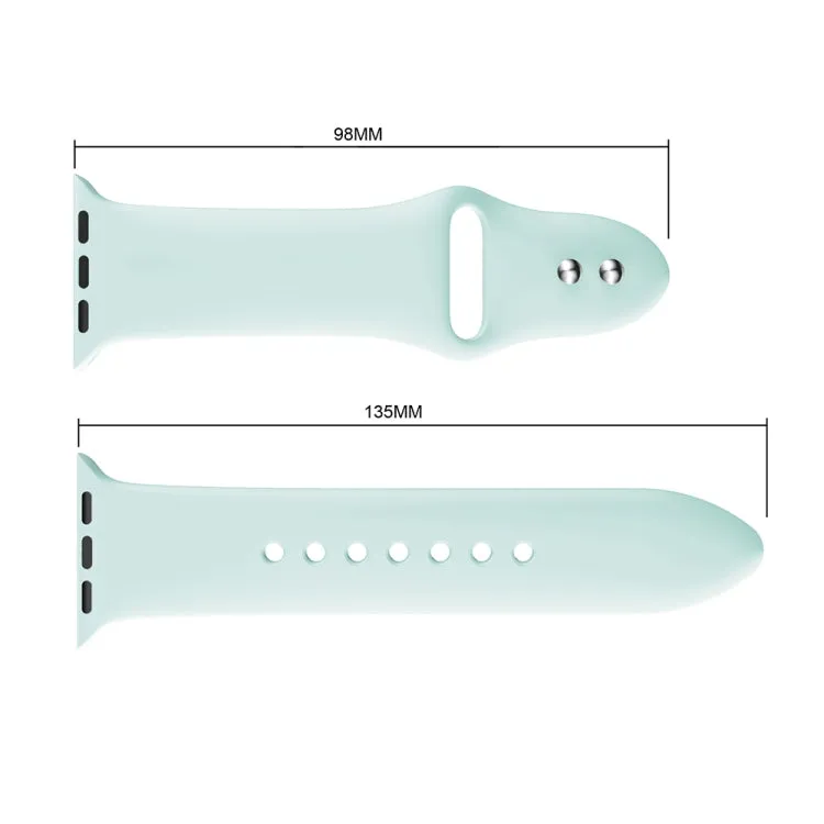 Double Rivets Silicone Watch Band for Apple Watch Series 3 & 2 & 1 38mm(Turquoise)