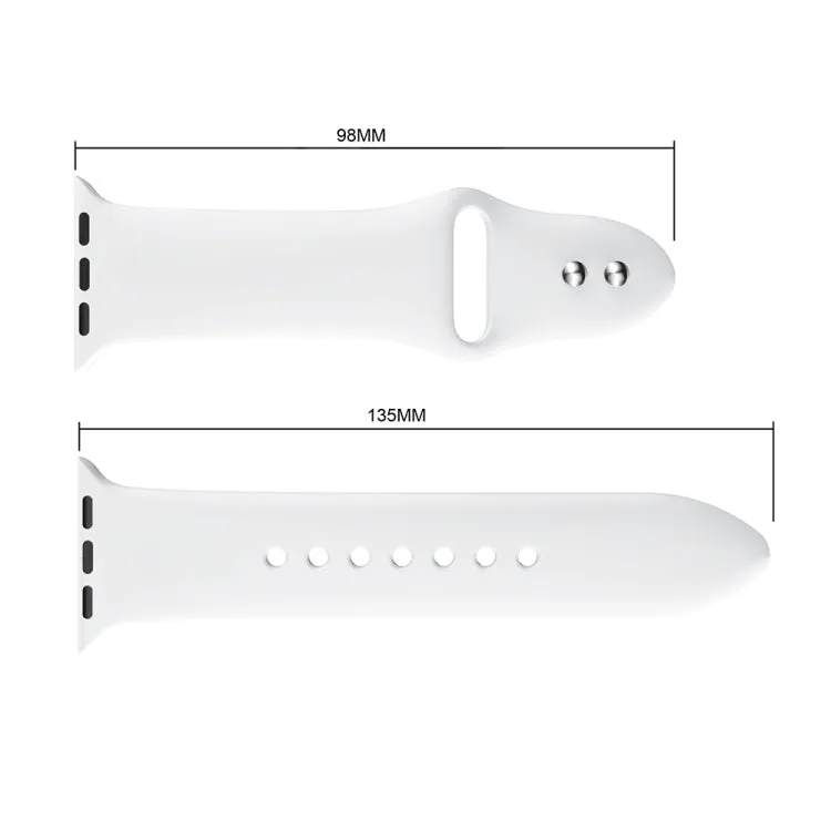 Double Rivets Silicone Watch Band for Apple Watch Series 3 & 2 & 1 38mm(White)