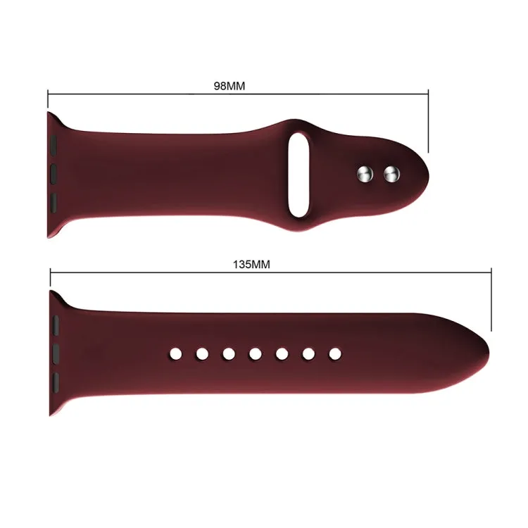 Double Rivets Silicone Watch Band for Apple Watch Series 3 & 2 & 1 38mm(Wine Red)