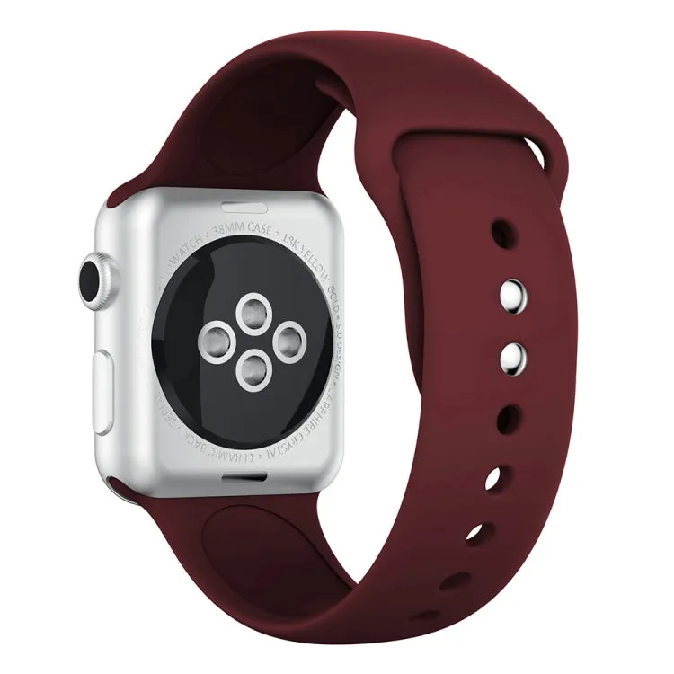 Double Rivets Silicone Watch Band for Apple Watch Series 3 & 2 & 1 38mm(Wine Red)