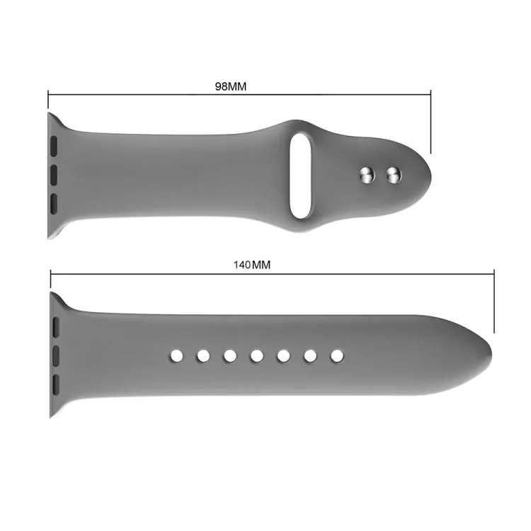 Double Rivets Silicone Watch Band for Apple Watch Series 3 & 2 & 1 42mm(Grey)