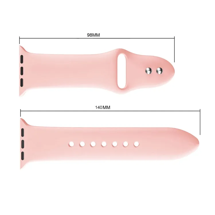 Double Rivets Silicone Watch Band for Apple Watch Series 3 & 2 & 1 42mm(Pink)