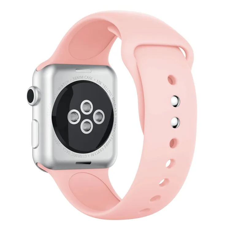 Double Rivets Silicone Watch Band for Apple Watch Series 3 & 2 & 1 42mm(Pink)