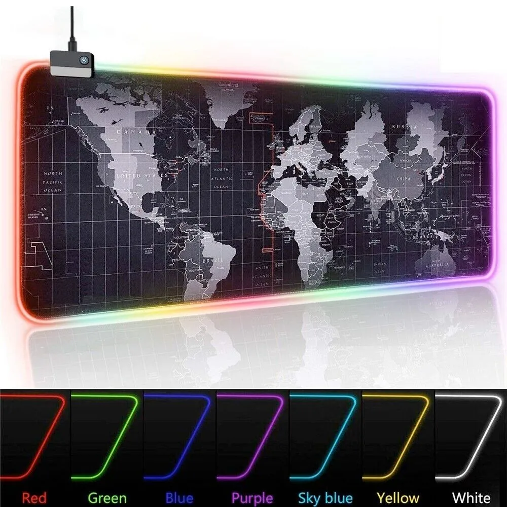 Dragon RGB World Map Gaming Mouse Pad