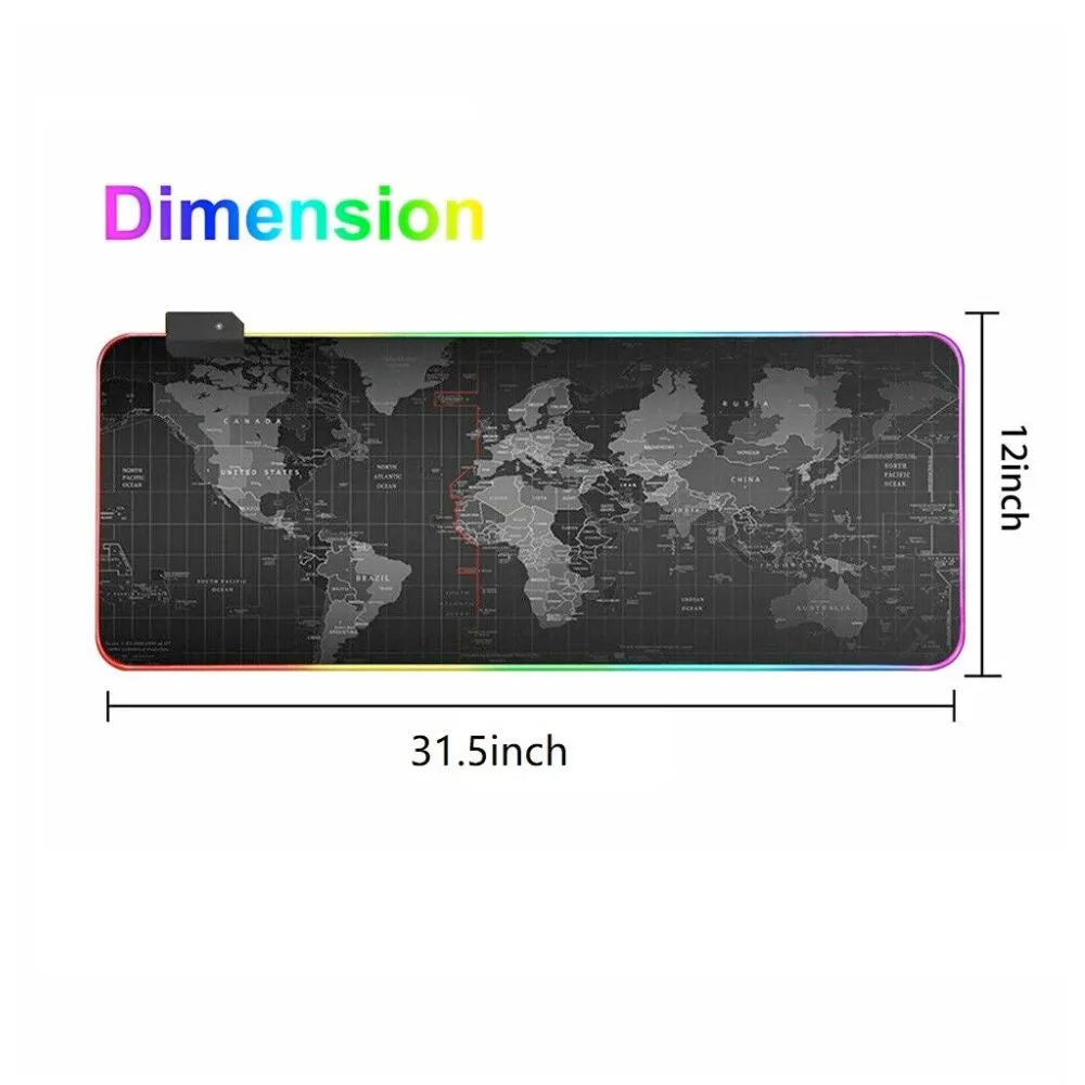 Dragon RGB World Map Gaming Mouse Pad