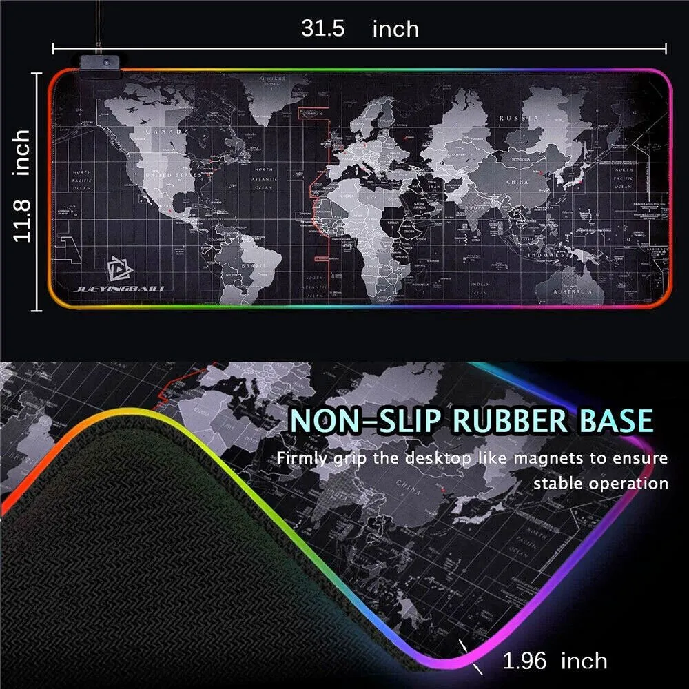 Dragon RGB World Map Gaming Mouse Pad