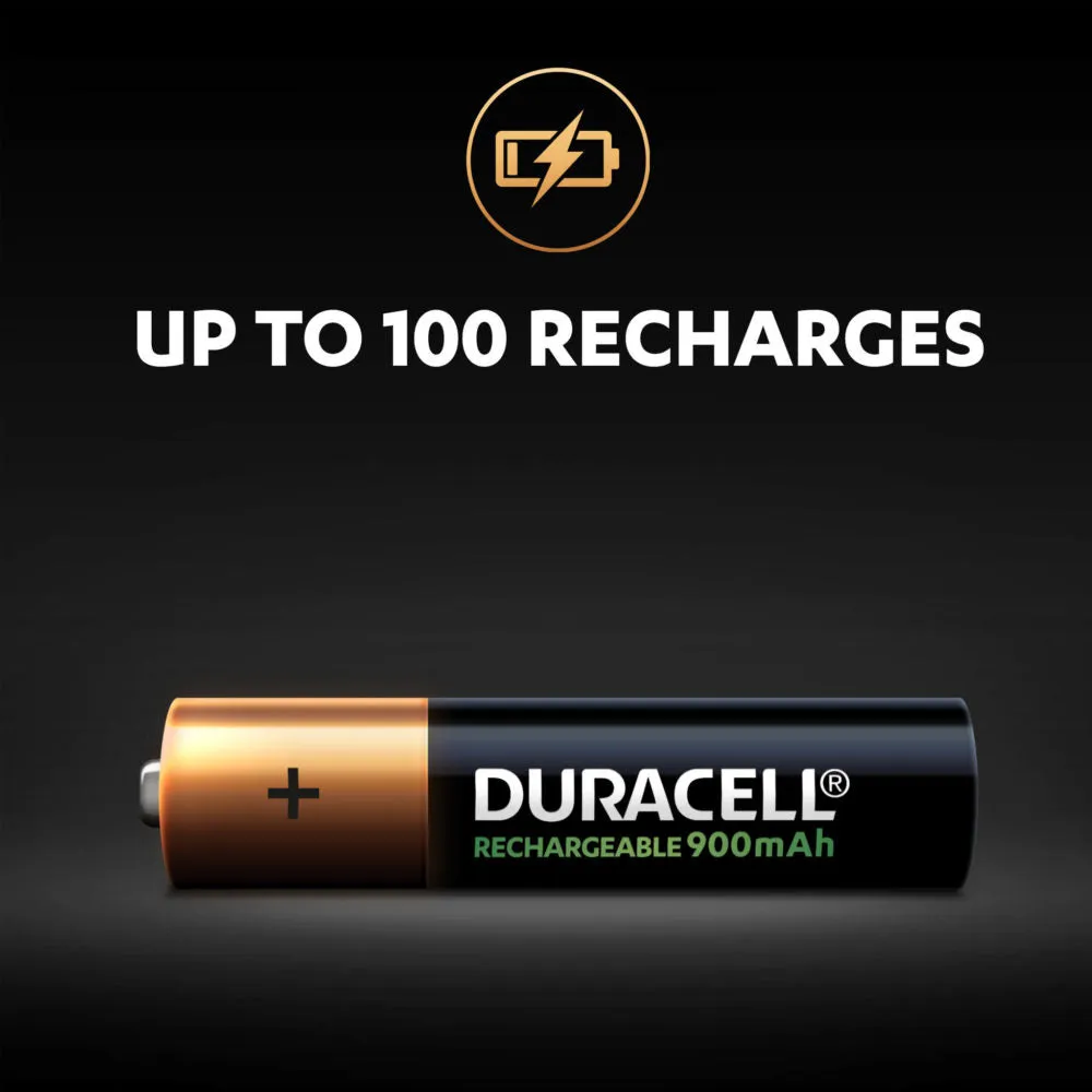 Duracell AAA Plus Power Rechargeable 900mAh Battery Pack of 4