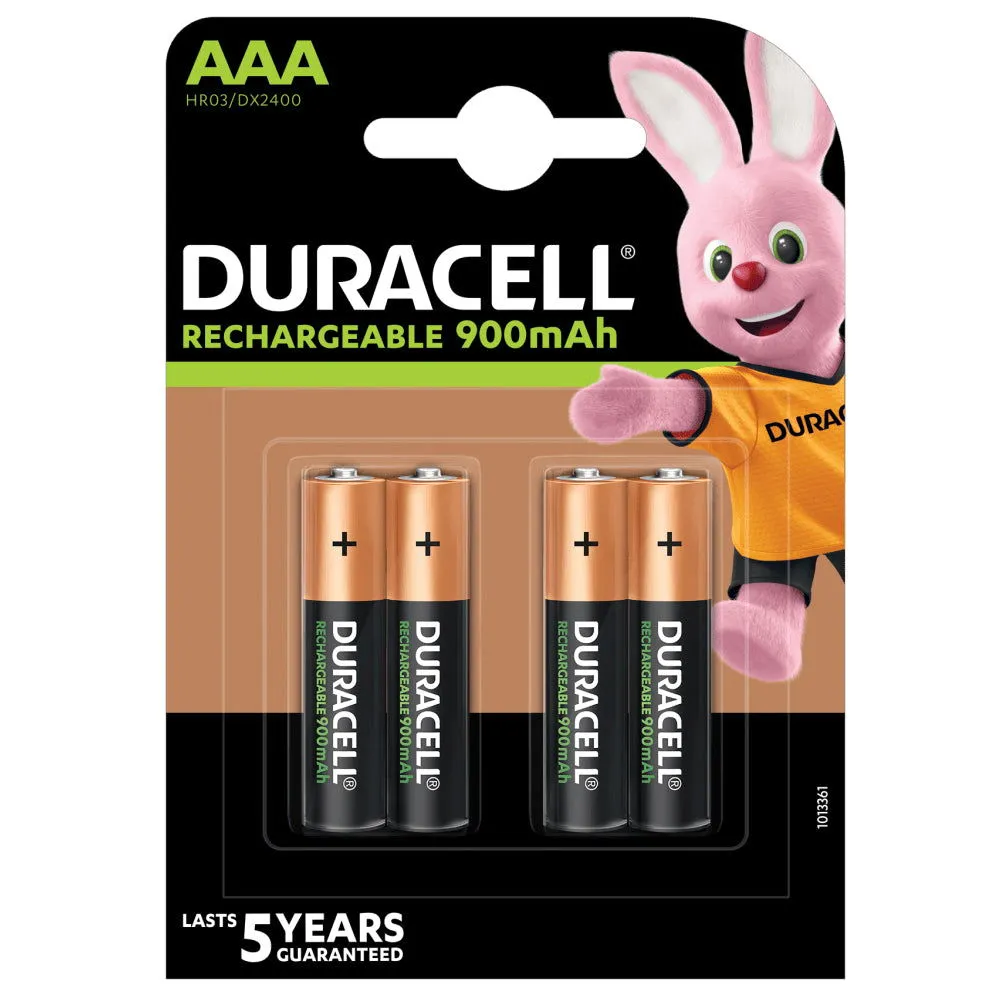 Duracell AAA Plus Power Rechargeable 900mAh Battery Pack of 4