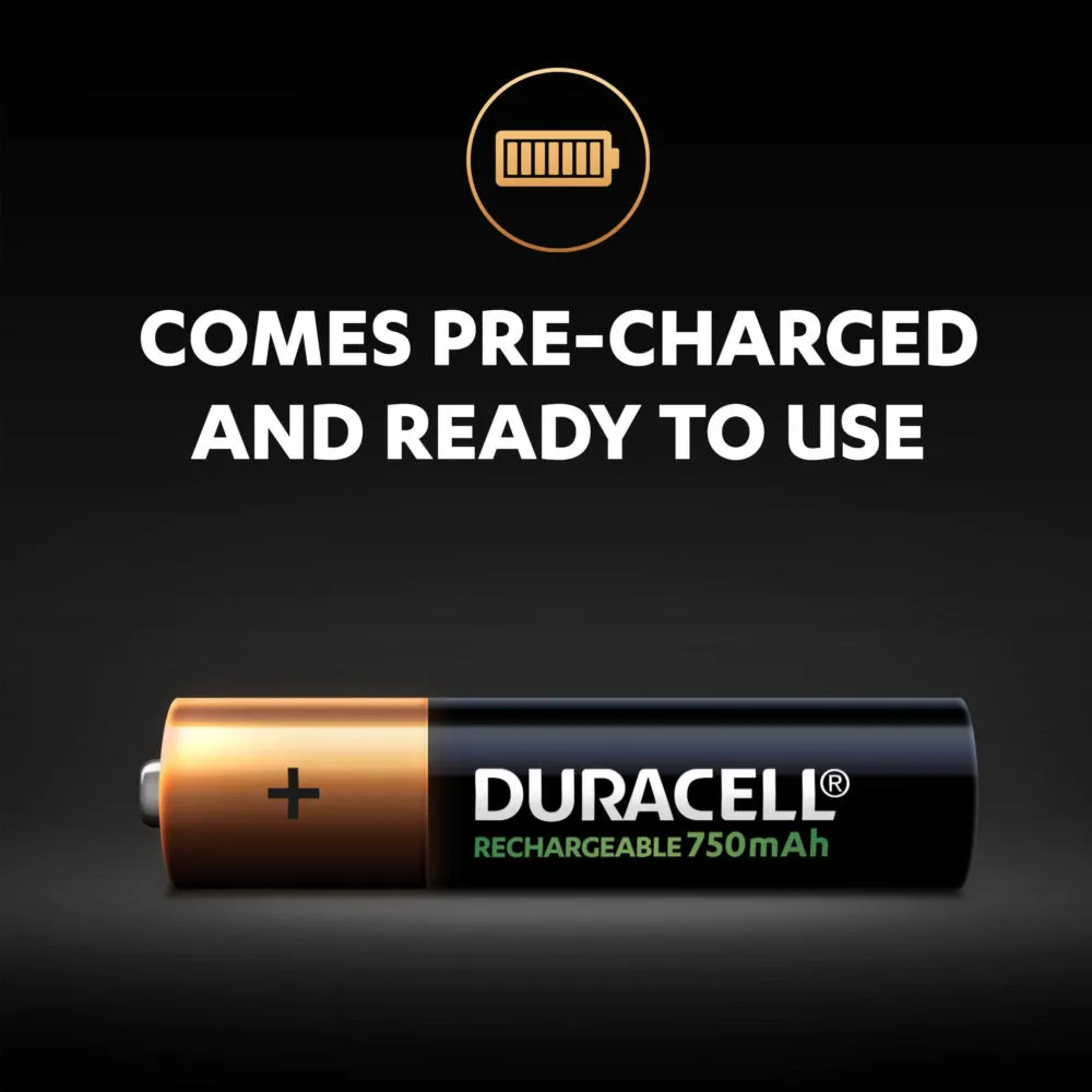 Duracell AAA Plus Power Rechargeable 900mAh Battery Pack of 4