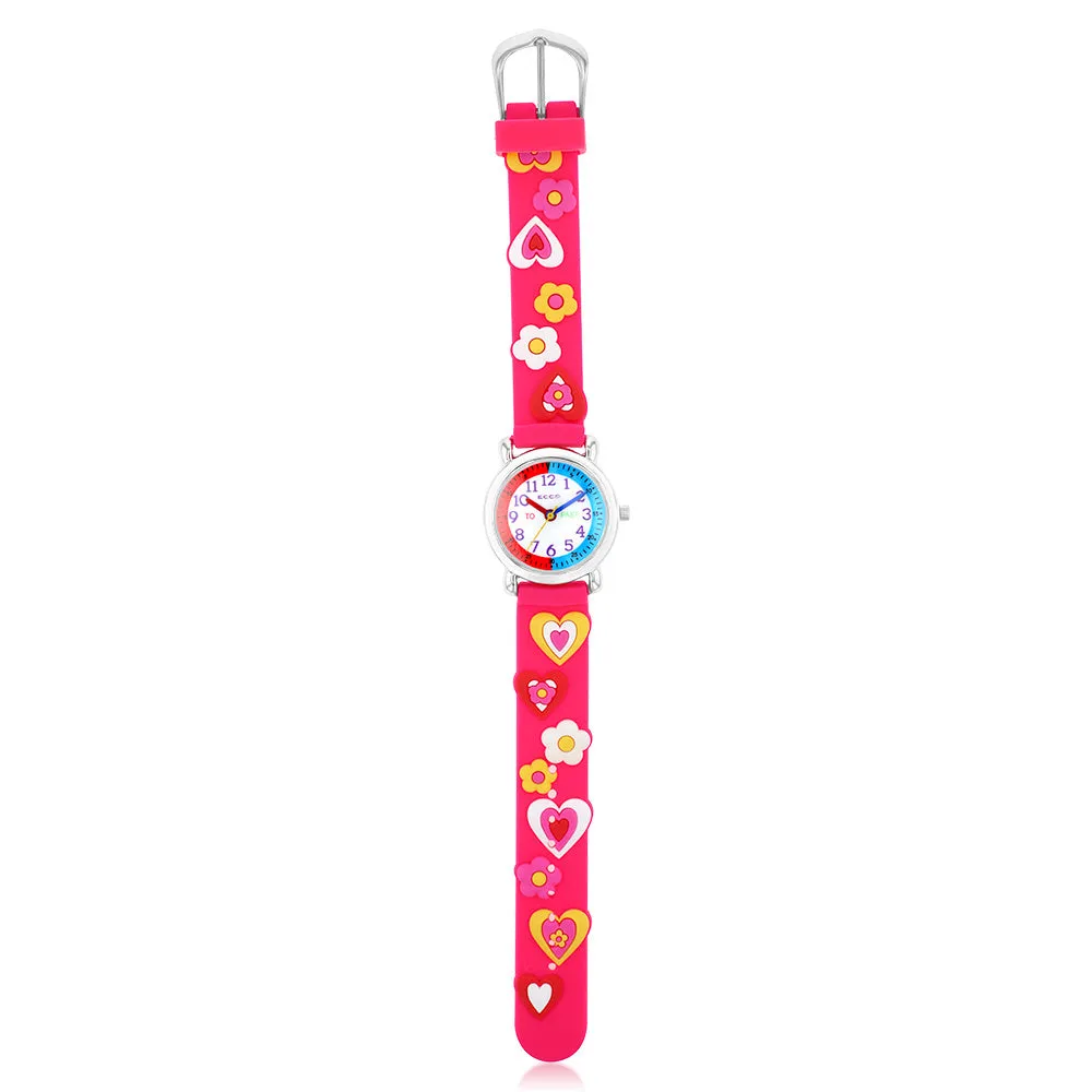 ECC Hearts Pink Strap Kids Watch