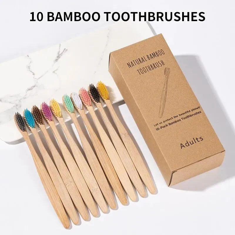 Eco-Friendly Bamboo Toothbrush Set for Gentle Oral Care and Fresh Cleaning