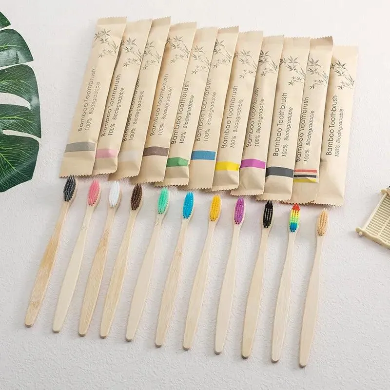 Eco-Friendly Bamboo Toothbrush Set for Gentle Oral Care and Fresh Cleaning