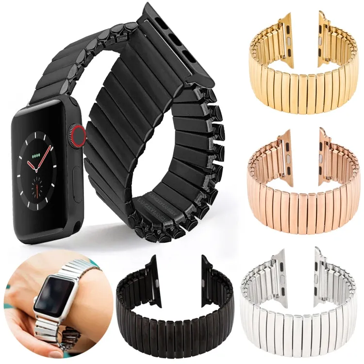 Elastic Aluminum Watch Band For Apple Watch Series 7 41mm / 6 & SE & 5 & 4 40mm / 3 & 2 & 1 38mm(Black)