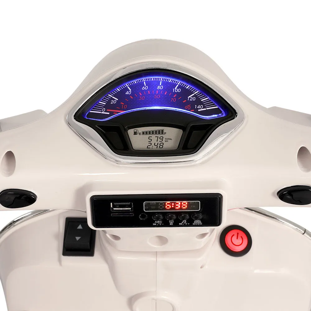 Electric Kids Ride-On Vespa GTS White - Horn Music Lights