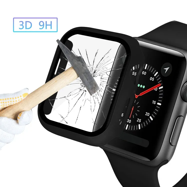 ENKAY Hat-prince Full Coverage PC Case   Tempered Glass Protector for Apple Watch Series 5 / 4 40mm(Black)