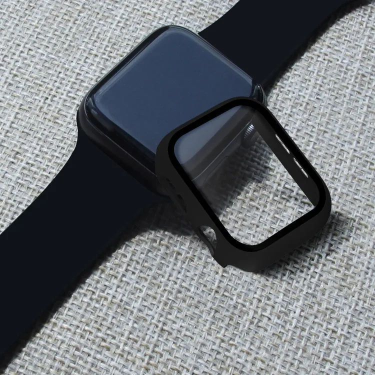 ENKAY Hat-prince Full Coverage PC Case   Tempered Glass Protector for Apple Watch Series 5 / 4 40mm(Black)