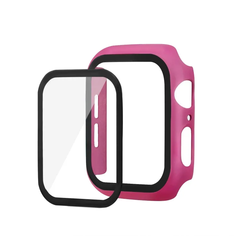 ENKAY Hat-prince Full Coverage PC Case   Tempered Glass Protector for Apple Watch Series 5 / 4 44mm(Rose)