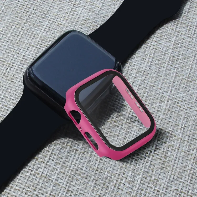 ENKAY Hat-prince Full Coverage PC Case   Tempered Glass Protector for Apple Watch Series 5 / 4 44mm(Rose)