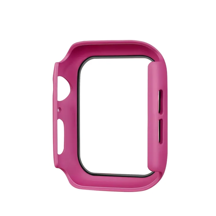 ENKAY Hat-prince Full Coverage PC Case   Tempered Glass Protector for Apple Watch Series 5 / 4 44mm(Rose)