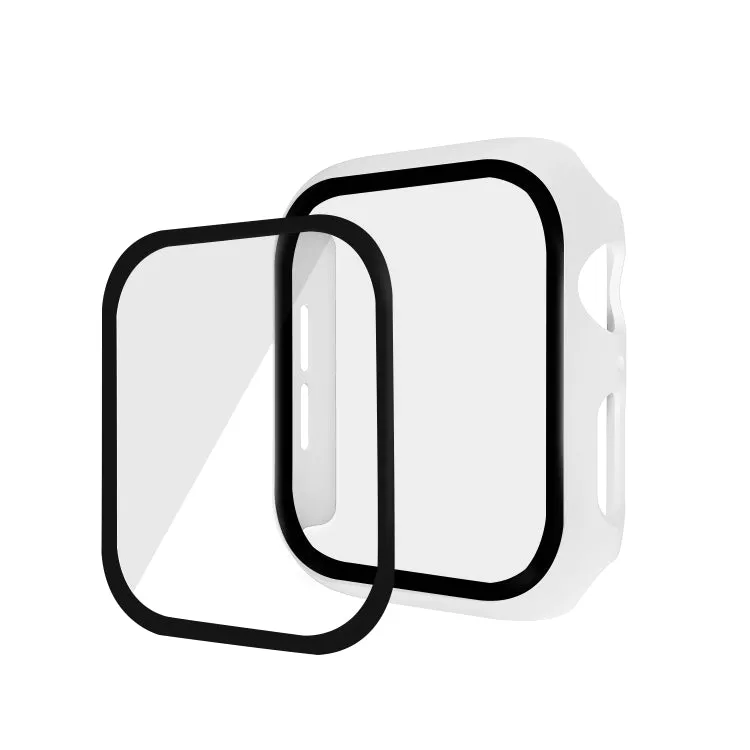 ENKAY Hat-prince Full Coverage PC Case   Tempered Glass Protector for Apple Watch Series 5 / 4 44mm(White)