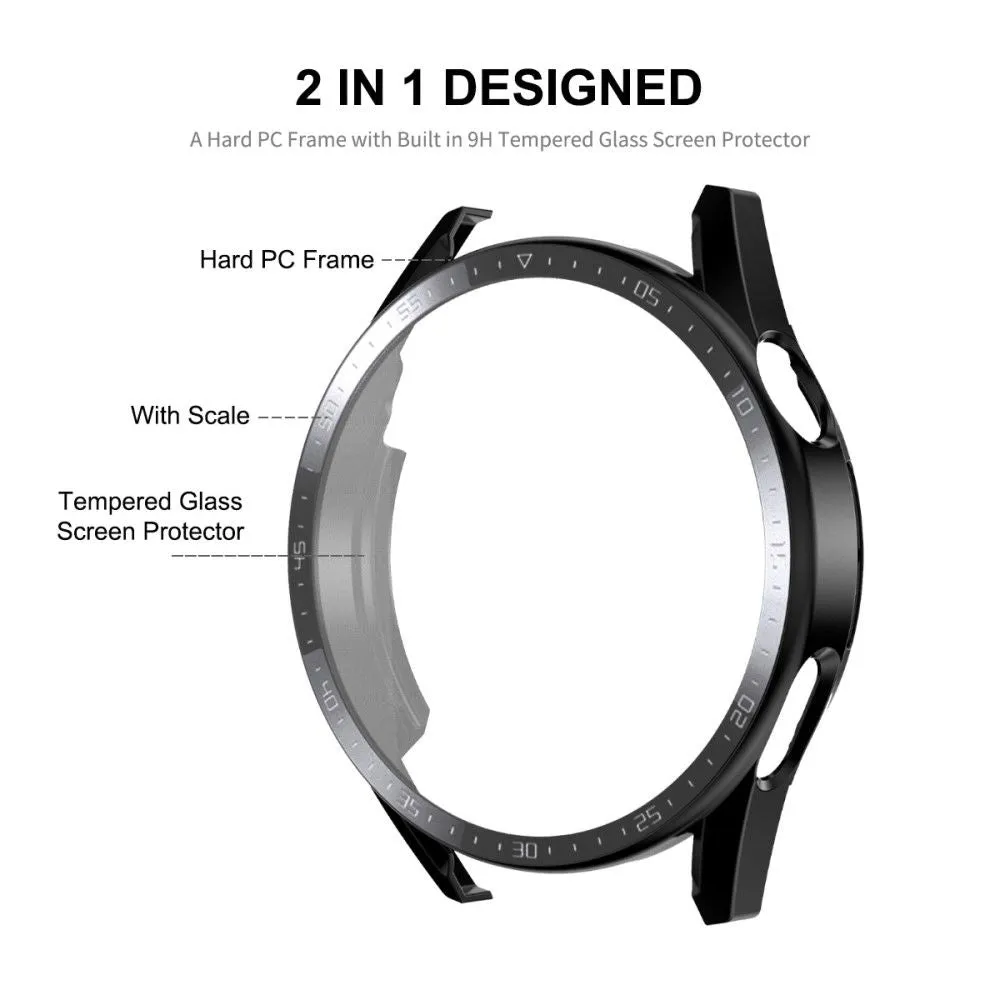 ENKAY Huawei Watch GT 3 (46mm) electroplated scale cover   tempered glass - Black