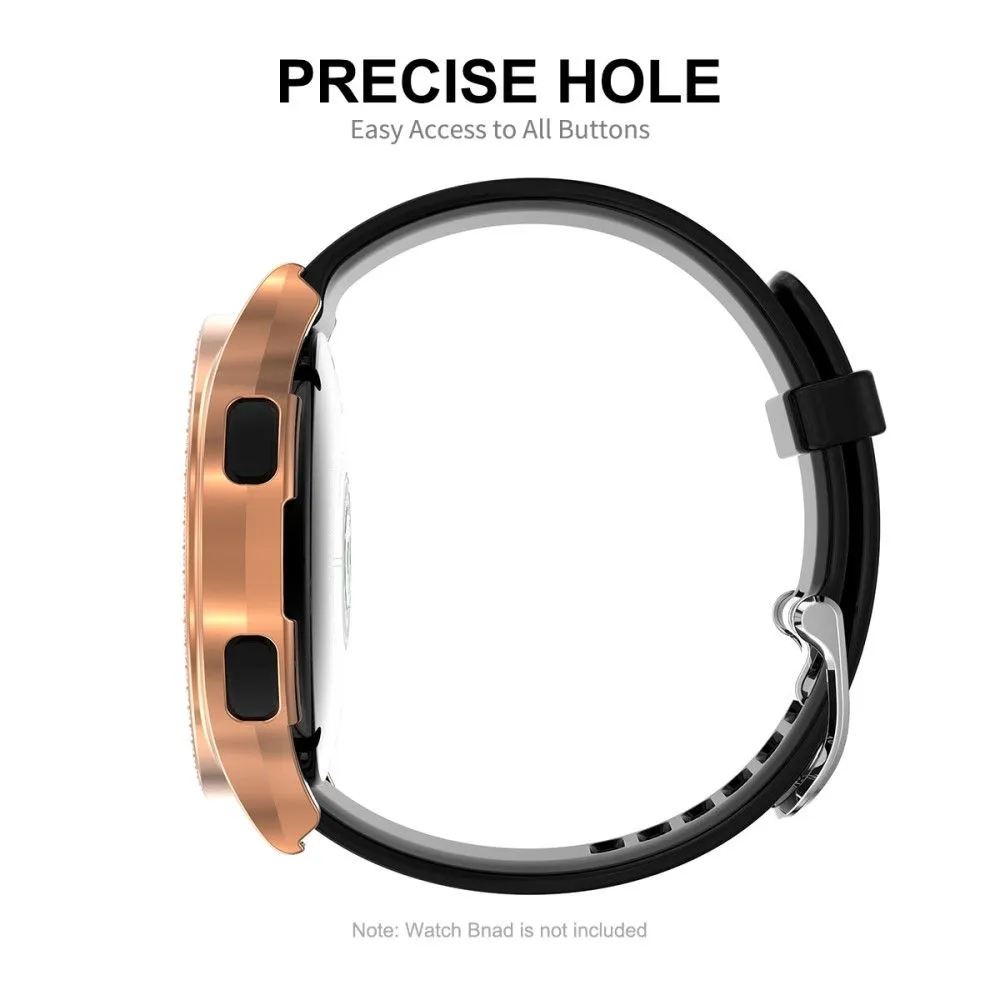 ENKAY Samsung Galaxy Watch 4 (40mm) rhinestone cover   tempered glass screen protector - Rose Gold