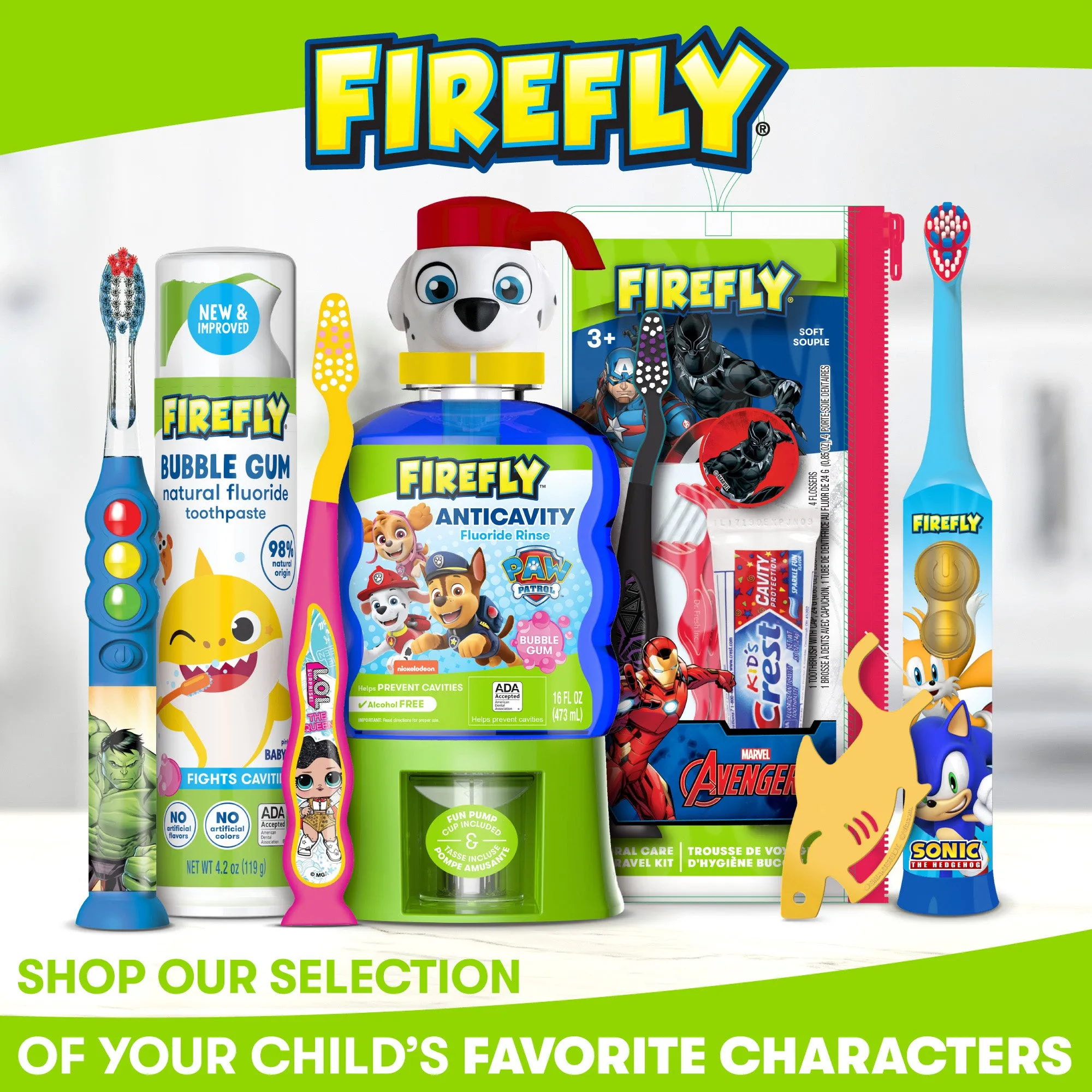 Firefly Clean N' Protect L.O.L. SURPRISE! Power Toothbrush with 3D Character Cover