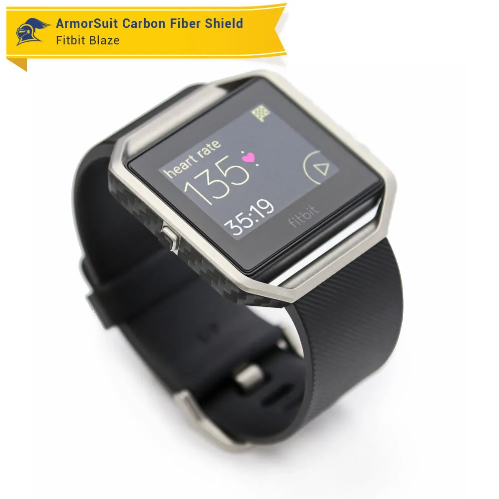 Fitbit Blaze Screen Protector   Black Carbon Fiber Skin