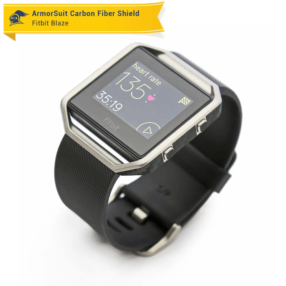 Fitbit Blaze Screen Protector   Black Carbon Fiber Skin