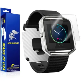 Fitbit Blaze Screen Protector   White Carbon Fiber Skin