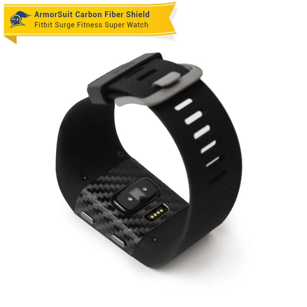 Fitbit Surge Fitness Superwatch Screen Protector   Black Carbon Fiber Skin