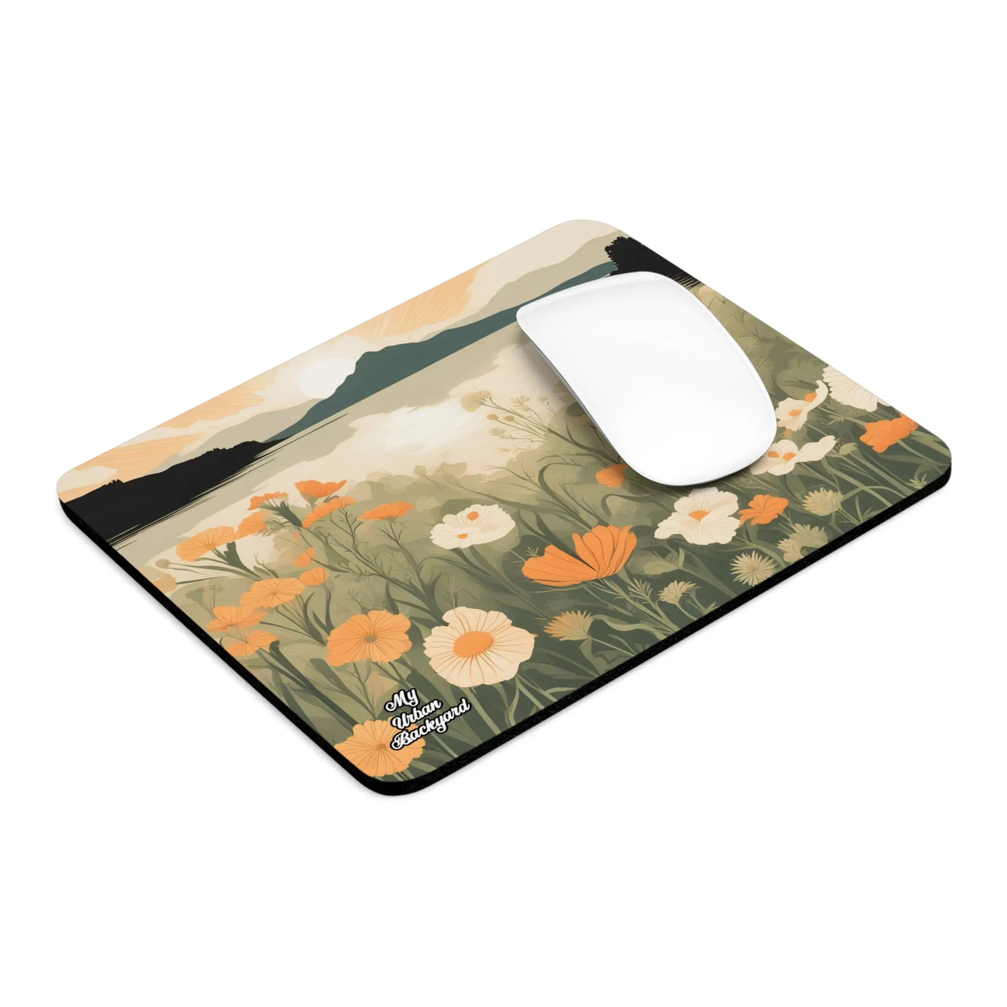 Flowers at the Lake, Computer Mouse Pad - for Home or Office