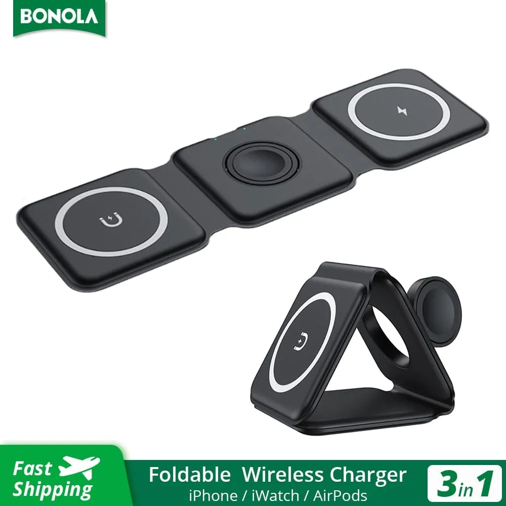 Foldable Wireless Charger for Apple/Smart Watch and iPhone/Smartphone